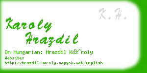 karoly hrazdil business card